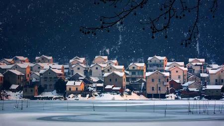 南京市高淳县固城镇秀山村雪景