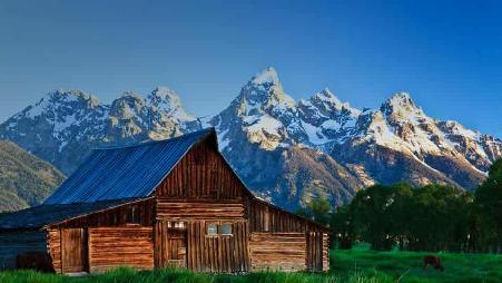 美国怀俄明州的谷仓