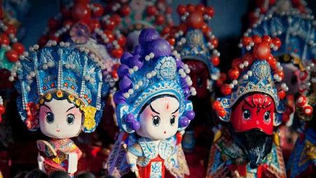 中国西安，京剧人偶