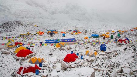 尼泊尔昆布地区的珠峰大本营