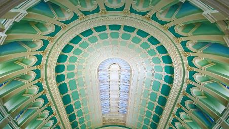 爱尔兰，都柏林，爱尔兰国家图书馆阅览室的圆顶