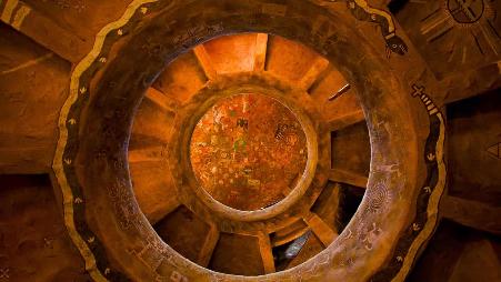 沙漠瞭望塔的壁画，大峡谷国家公园，亚利桑那州