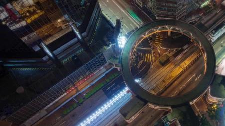 湾仔区的行人天桥，香港