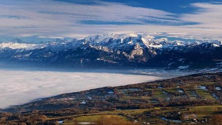 从萨雷布山视角眺望勃朗峰，法国