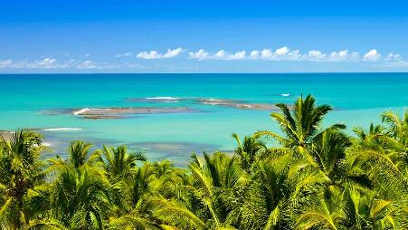 特兰科苏附近的镜面海滩，巴西巴伊亚州