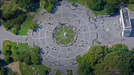 华盛顿广场公园鸟瞰图，美国纽约