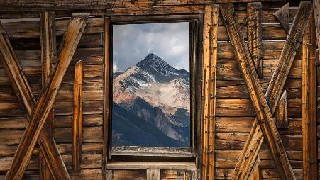 从鬼城Alta看到的威尔逊峰，美国科罗拉多州