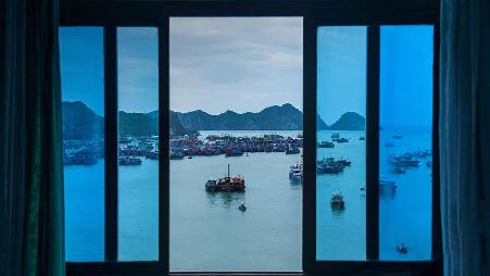 越南吉婆岛上的小船