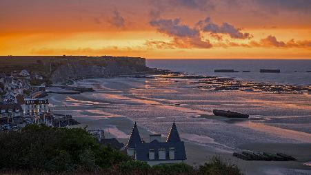 阿罗芒什莱班的桑树港，法国诺曼底