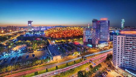 亚运村夜景，北京