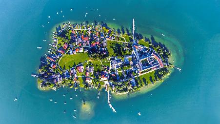 基姆湖上的淑女岛，德国巴伐利亚州