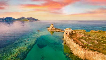 迈索尼城堡，麦西尼亚州，希腊