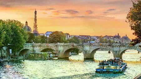 塞纳河上的新桥，巴黎，法国