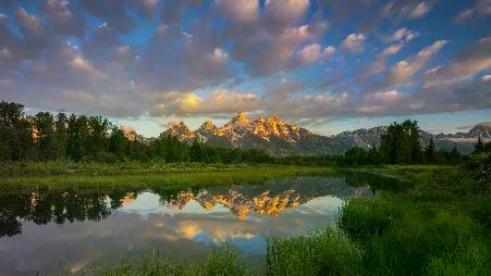 大提顿国家公园日出,怀俄明州,美国