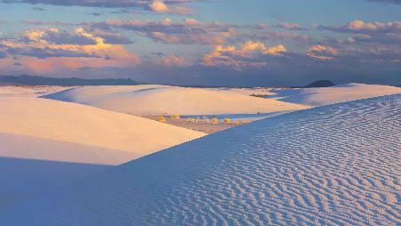 白沙国家公园的日落，新墨西哥州，美国