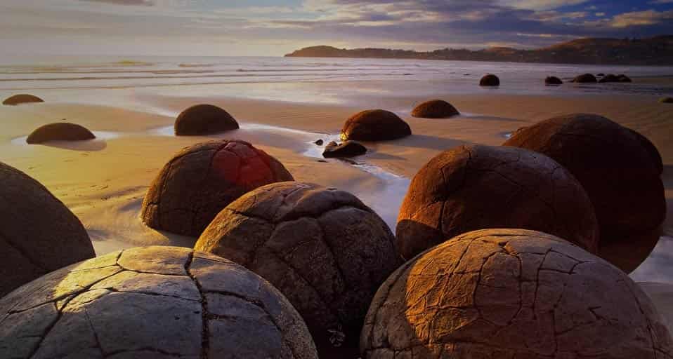 新西兰南岛中奥塔哥的摩拉基大圆石