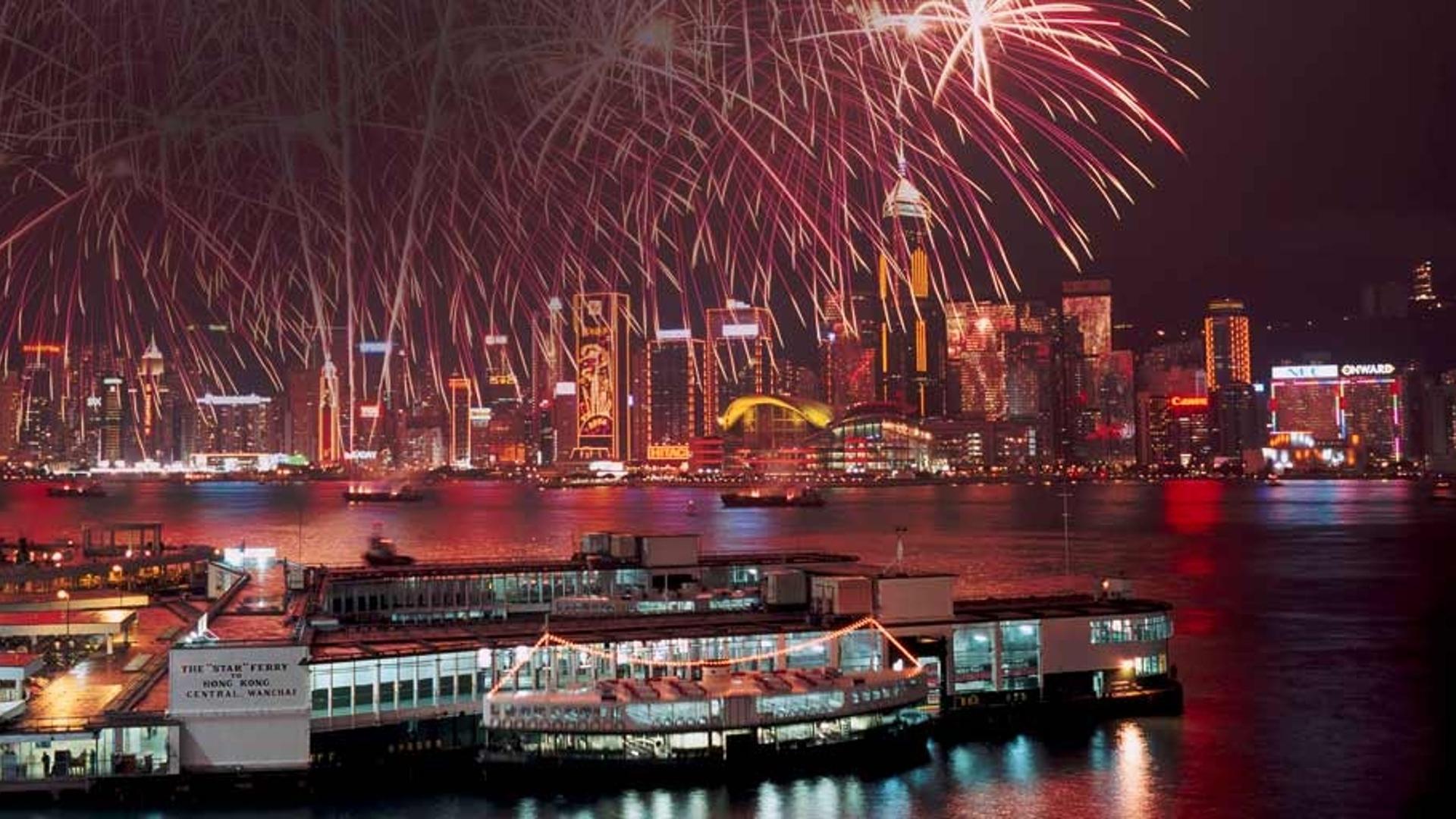 香港春节的跨年烟火汇演