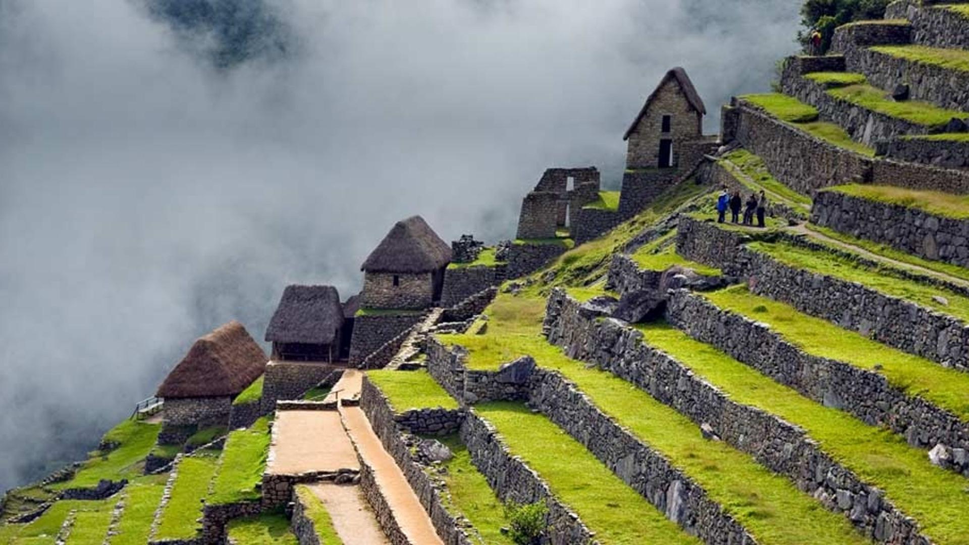 秘鲁中南部的马丘比丘古城遗迹