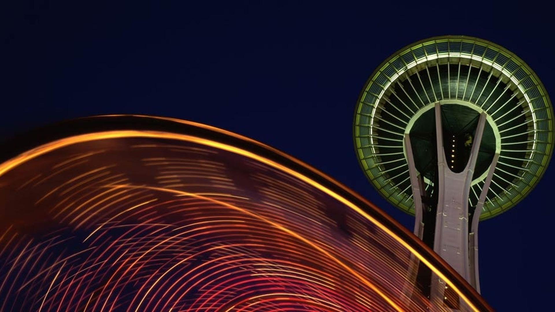 美国西雅图的夜景