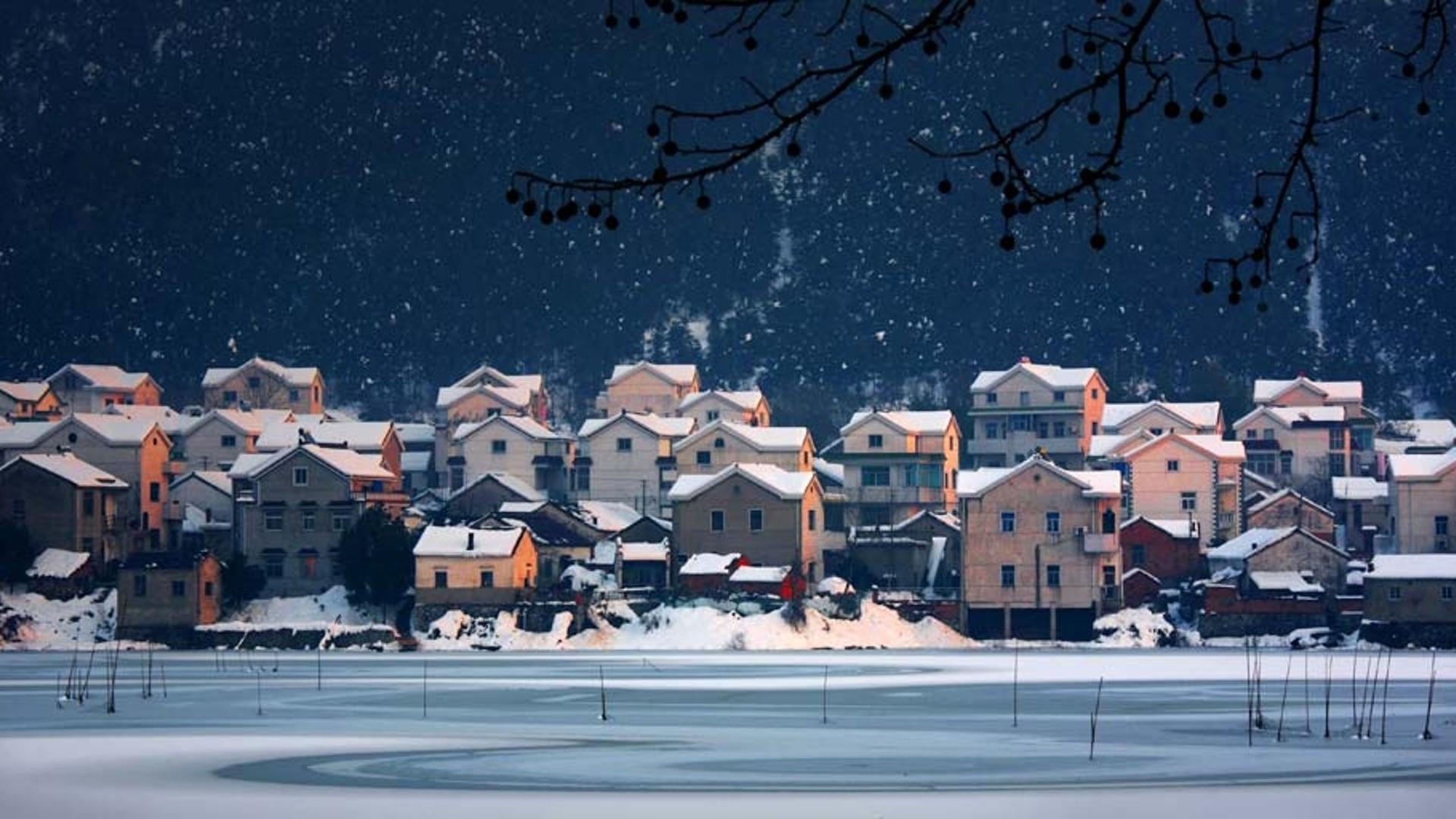 南京市高淳县固城镇秀山村雪景