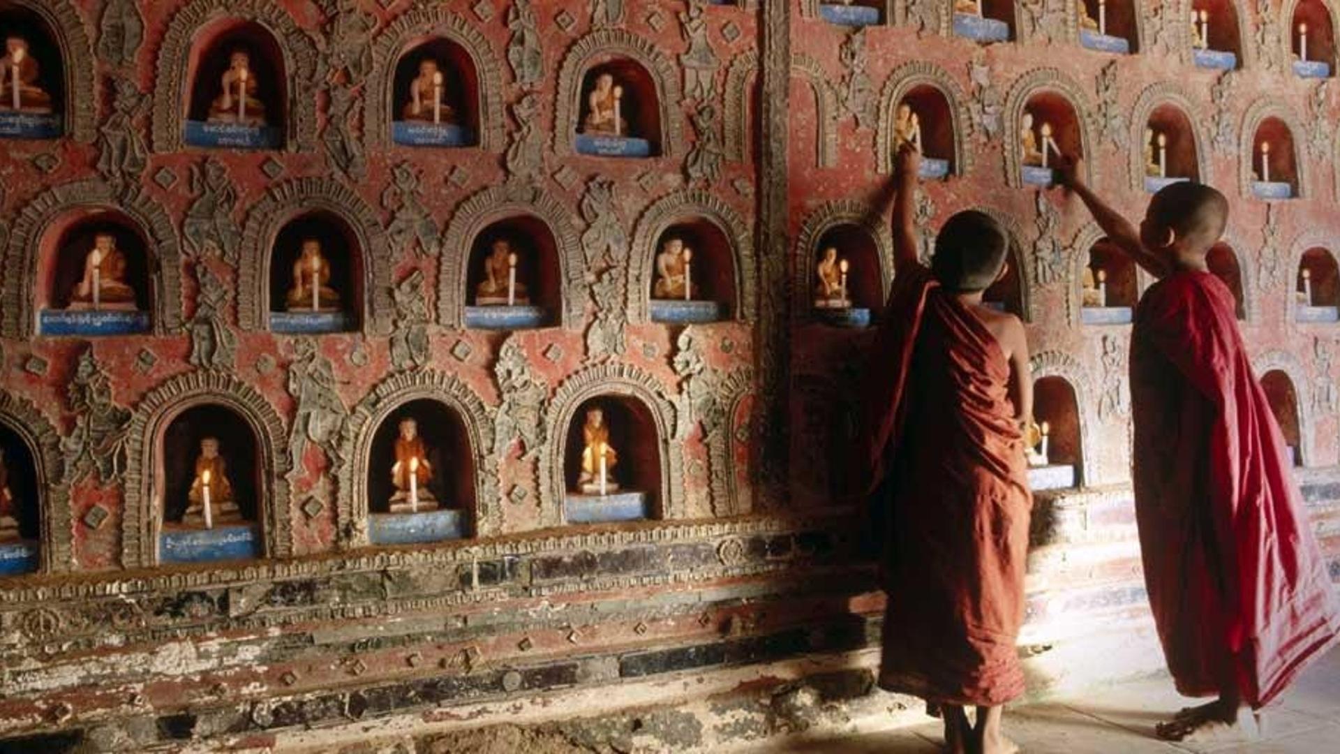 缅甸掸邦，茵莱湖附近隋燕寺院的小沙弥