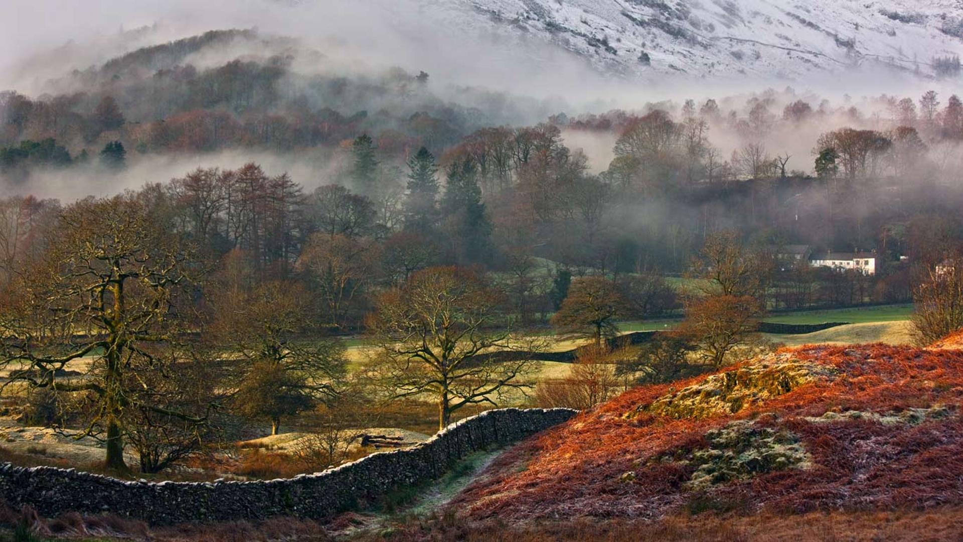 英国坎布里亚郡，湖区国家公园的大朗戴尔峡谷