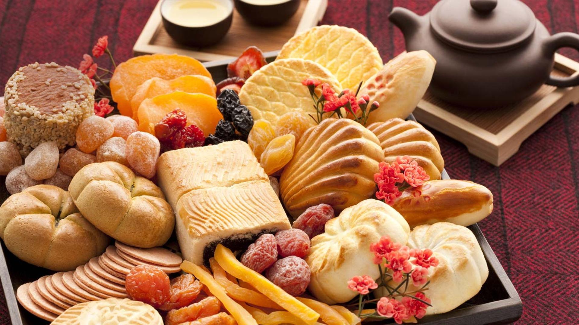 中国传统点心、蜜饯与茶