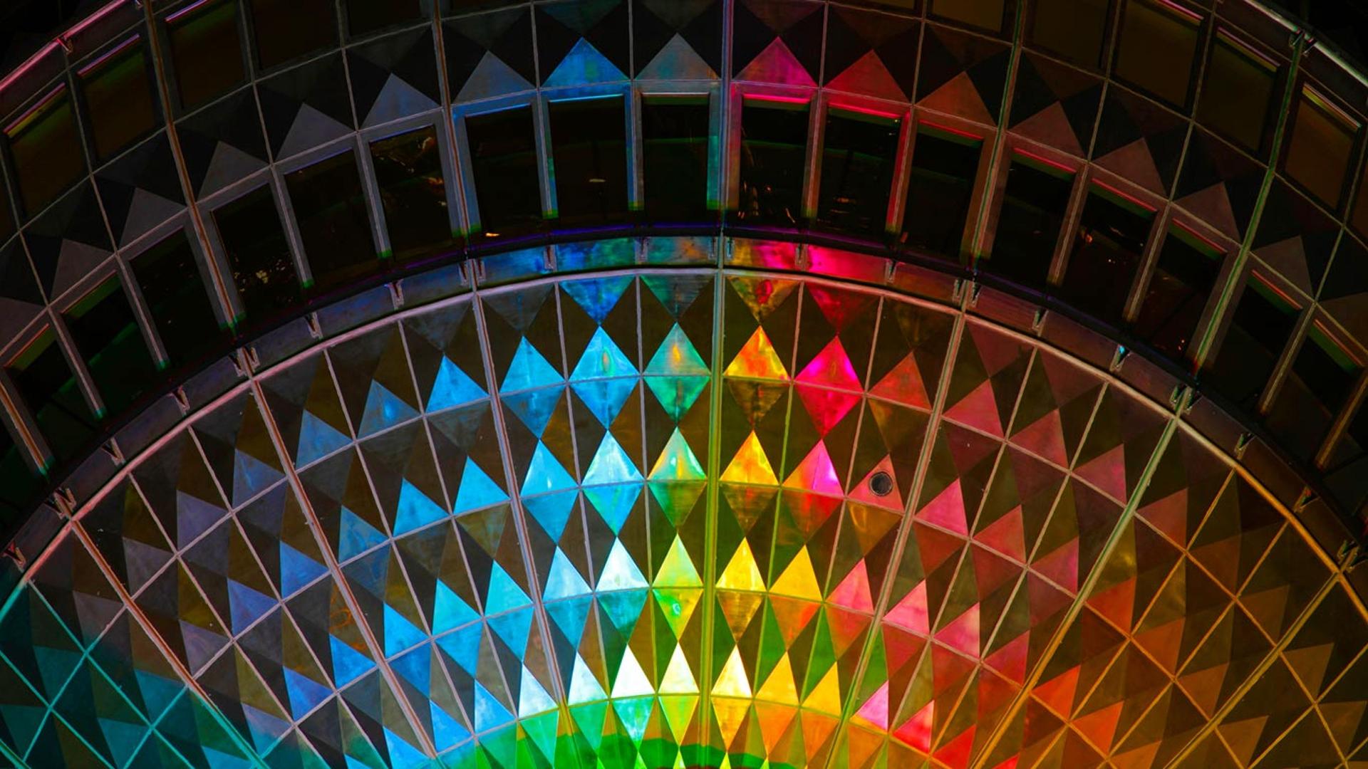 德国柏林，2011年灯节，柏林电视塔的细节图