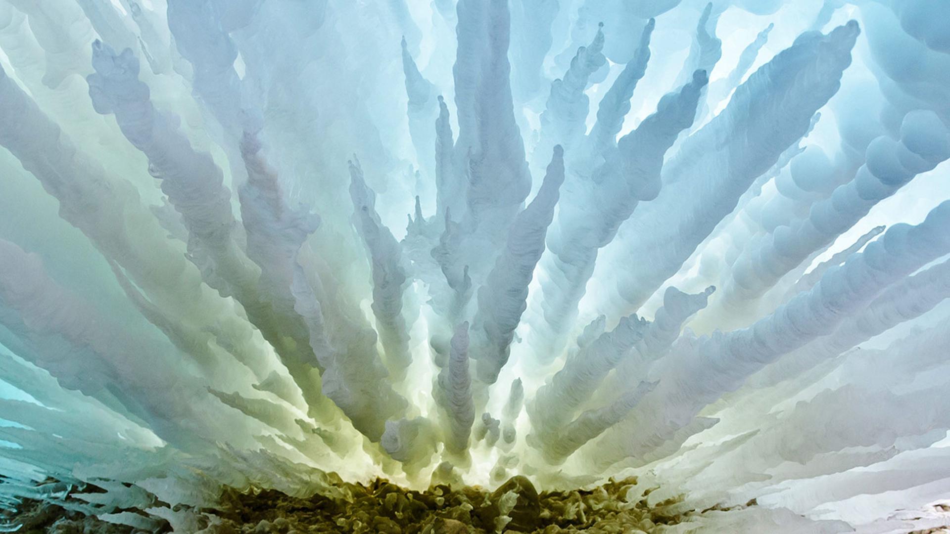 德国，巴伐利亚，Allgäu，Eistobel峡谷的冰柱