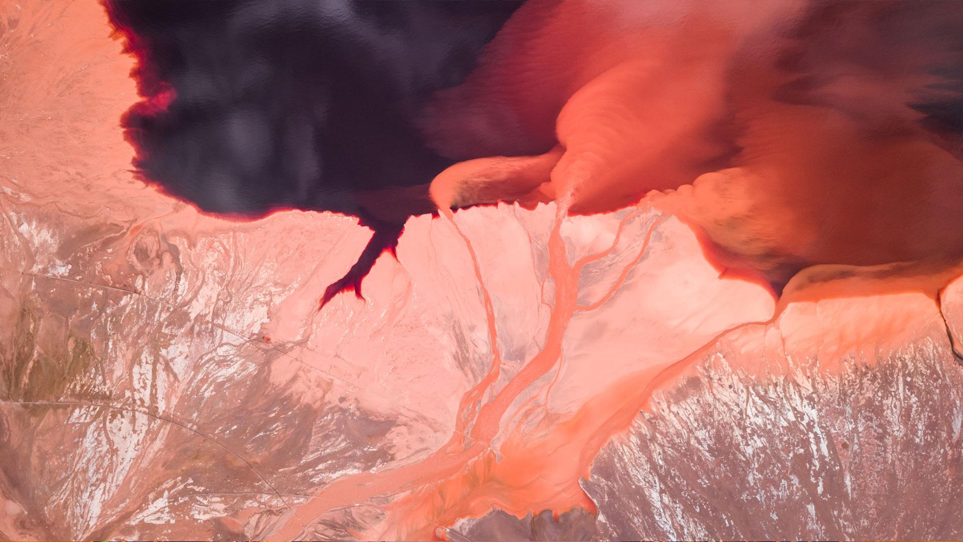 鸟瞰尾矿池，澳大利亚