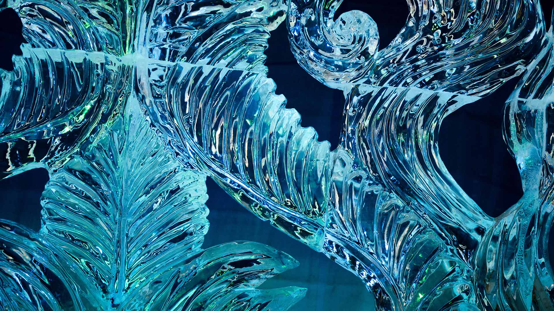 冰雪节上的冰雕艺术作品，加拿大渥太华