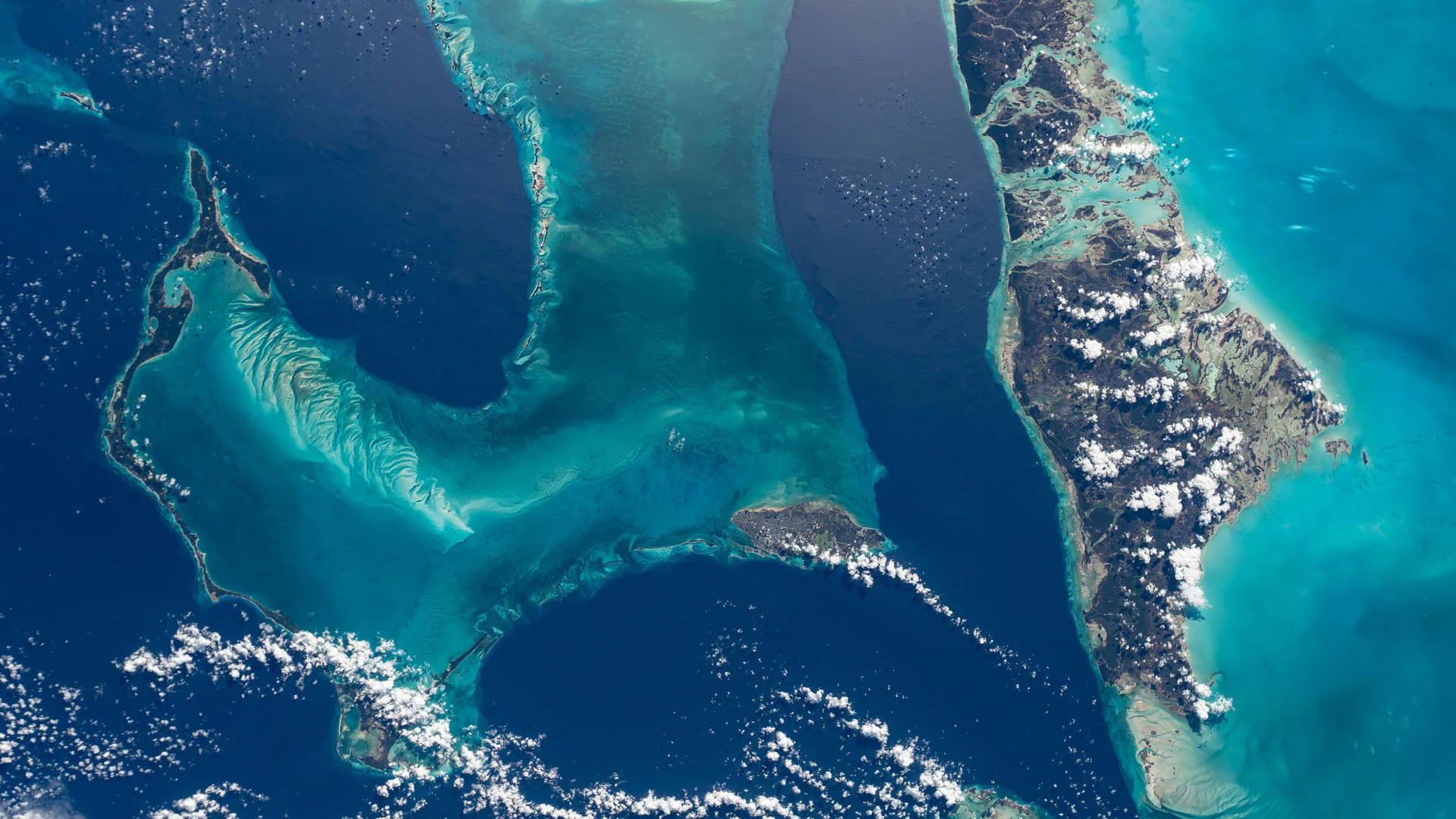 从国际空间站拍摄的巴哈马群岛