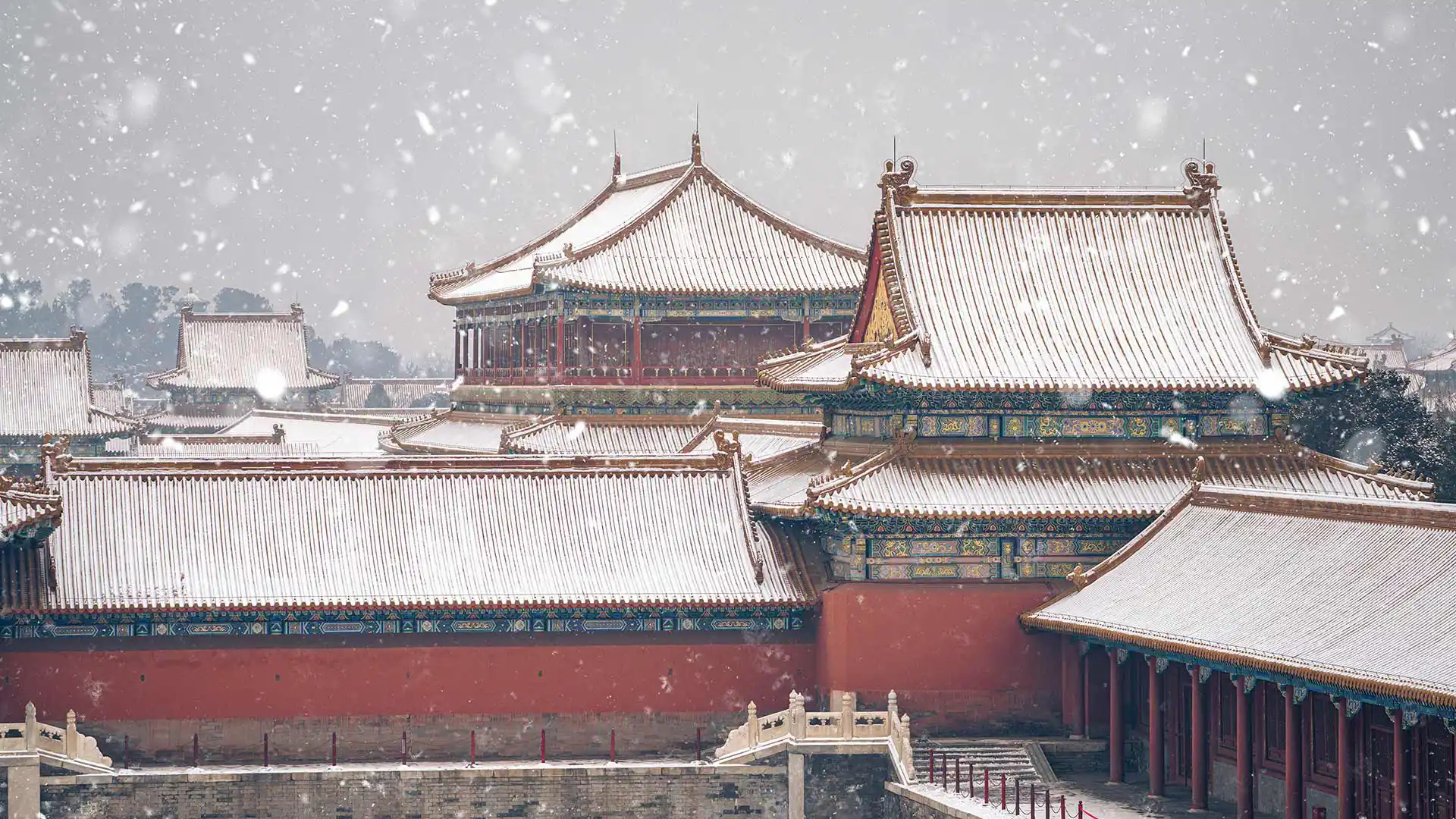 雪中的故宫，中国北京